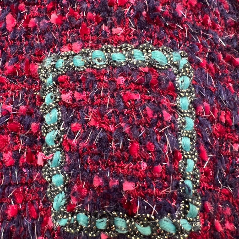 Daniel K. Artsy Patchwork Crop Jacket L Abstract … - image 6